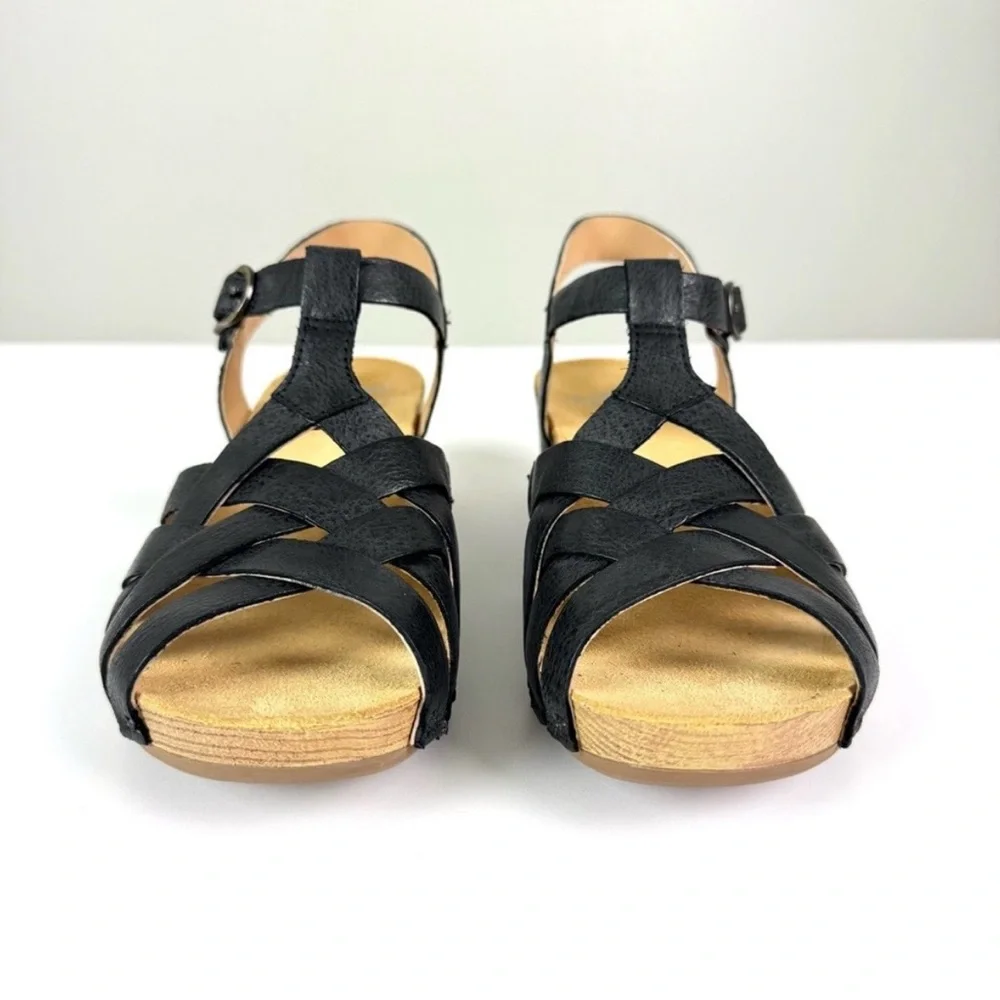 Like New! Dansko Tinley Strappy Leather Sandals Black Size 37 US 6.5 / 7 - Picture 3 of 6